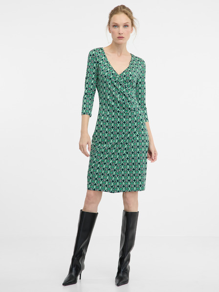 Orsay Зелена дамска рокля с дължина до коляното ORSAY