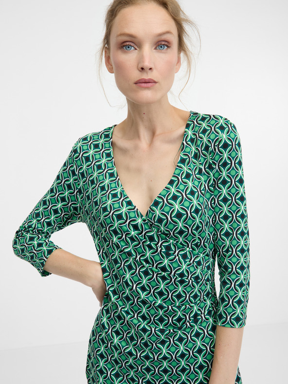 Orsay Зелена дамска рокля с дължина до коляното ORSAY