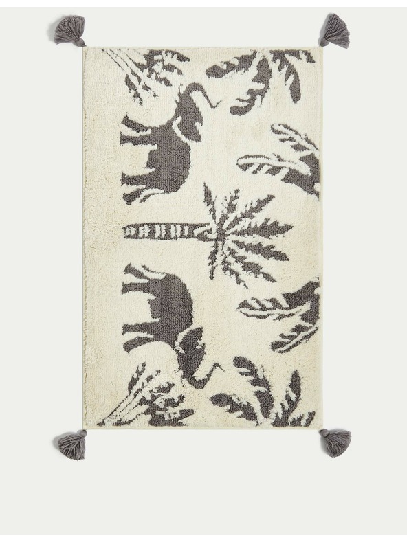 Marks & Spencer Изтривалка за баня от памучна смес с мотив на слон Marks & Spencer сива