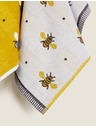 Marks & Spencer Комплект 2 кърпи от чист памук с принт на пчели Marks & Spencer жълта