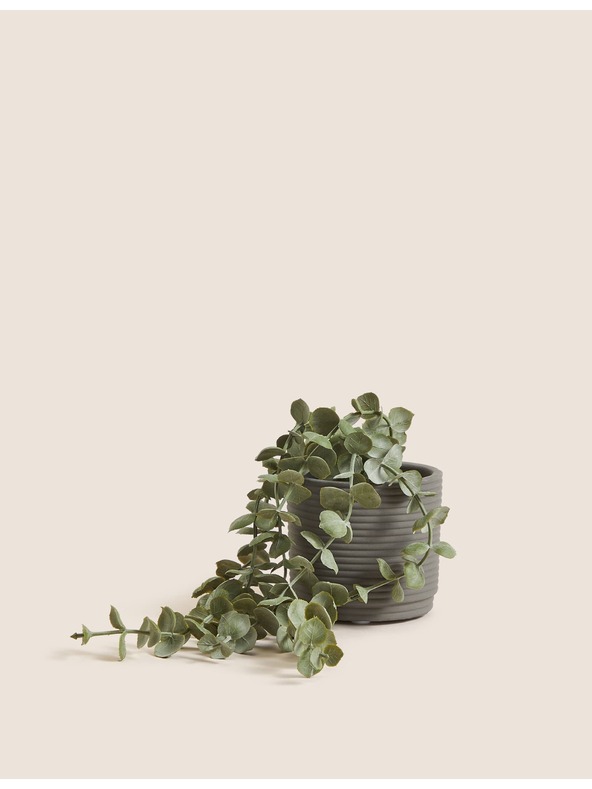 Marks & Spencer Изкуствен висящ свещник в бетонена саксия Marks & Spencer зелена