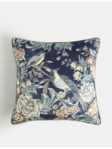 Marks & Spencer Кадифена декоративна възглавница с птичи мотив Marks & Spencer морскосиня