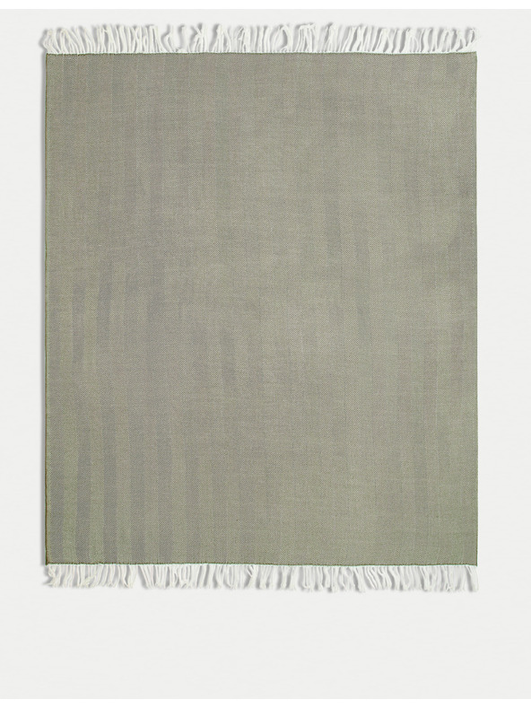 Marks & Spencer Покривка за легло с десен на рибена кост Marks & Spencer зелена