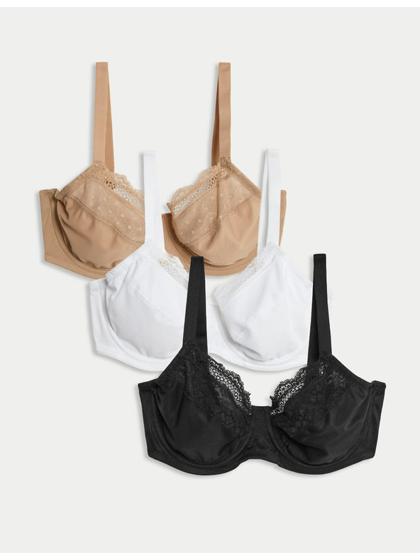 Marks & Spencer Сутиени с ефект намаляване, банели и пълни чашки, 3 бр., размер C-H Marks & Spencer черен