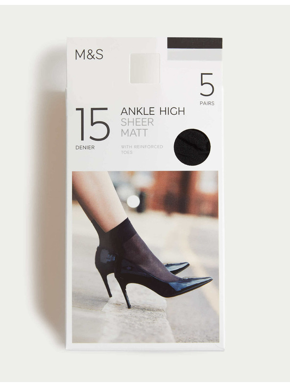 Marks & Spencer Пакет от 5 чифта непрозрачни чорапи, 15 DEN Marks & Spencer черен