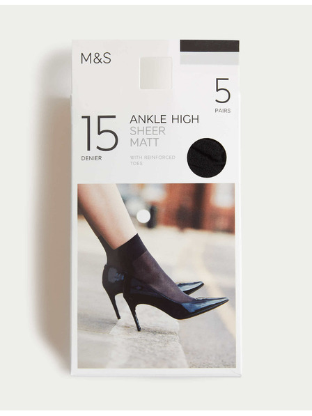 Marks & Spencer Пакет от 5 чифта непрозрачни чорапи, 15 DEN Marks & Spencer черен