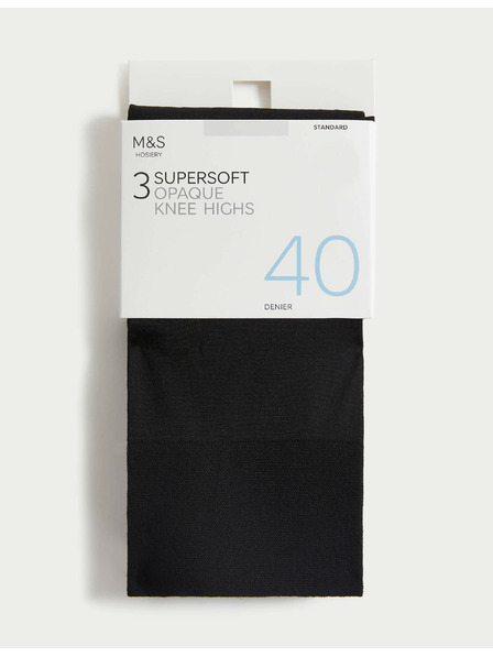Marks & Spencer Комплект 3 чифта непрозрачни чорапогащи Marks & Spencer черна