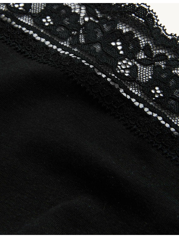 Marks & Spencer Високо изрязани бикини от памук и ликра, 5 опаковки Marks & Spencer черни