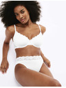 Marks & Spencer Памучни дантелени бикини с ликра, 5 пакета Marks & Spencer бяло