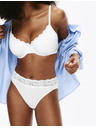 Marks & Spencer Памучни дантелени бикини с ликра, 5 пакета Marks & Spencer бяло