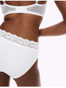 Marks & Spencer Памучни дантелени бикини с ликра, 5 пакета Marks & Spencer бяло