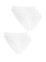 Marks & Spencer Памучни дантелени бикини с ликра, 5 пакета Marks & Spencer бяло