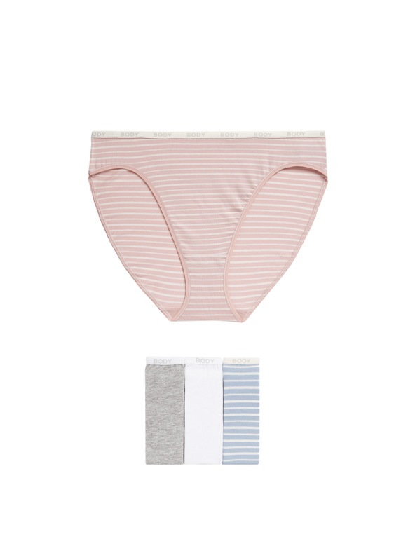 Marks & Spencer Високо изрязани бикини с висок дял памук Supima, 4 бр. Marks & Spencer синя