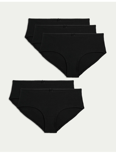 Marks & Spencer Къси панталони с ниска кройка от памук и ликра®, 5 бр. опаковка Marks & Spencer черни