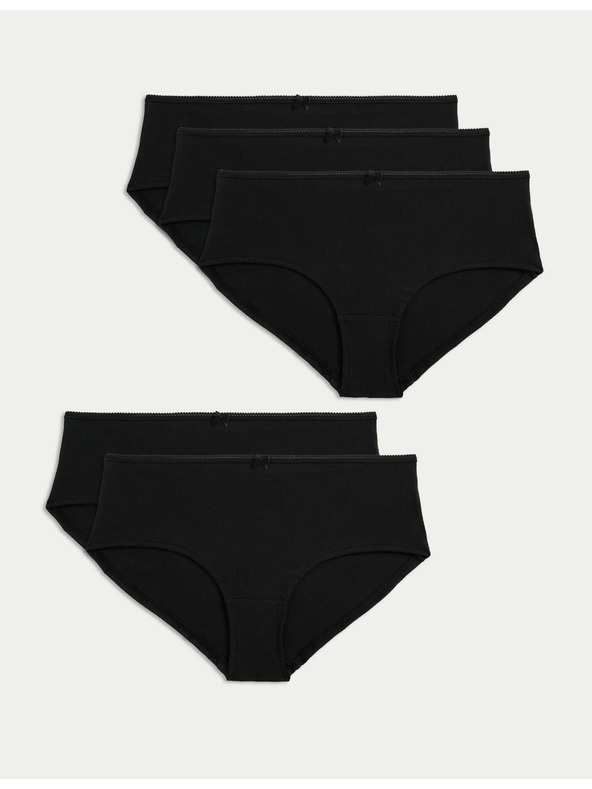 Marks & Spencer Къси панталони с ниска кройка от памук и ликра®, 5 бр. опаковка Marks & Spencer черни