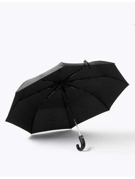 Marks & Spencer Чадър от рециклиран полиестер с извита дръжка и Windtech™ Marks & Spencer черен