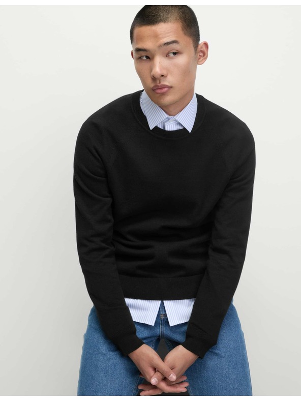 Marks & Spencer Суитшърт от чист памук с деколте до врата Marks & Spencer черна