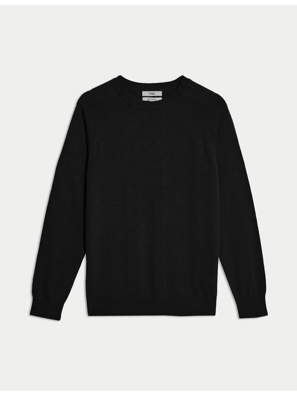 Marks & Spencer Суитшърт от чист памук с деколте до врата Marks & Spencer черна