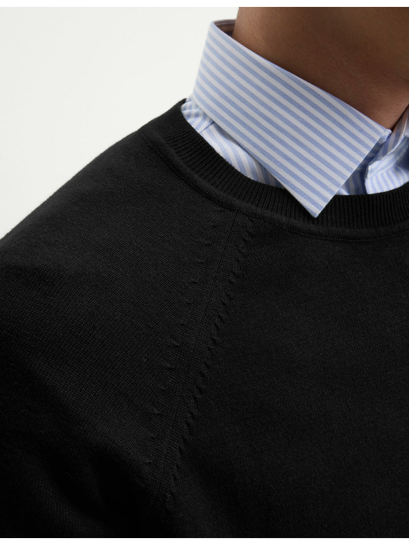 Marks & Spencer Суитшърт от чист памук с деколте до врата Marks & Spencer черна