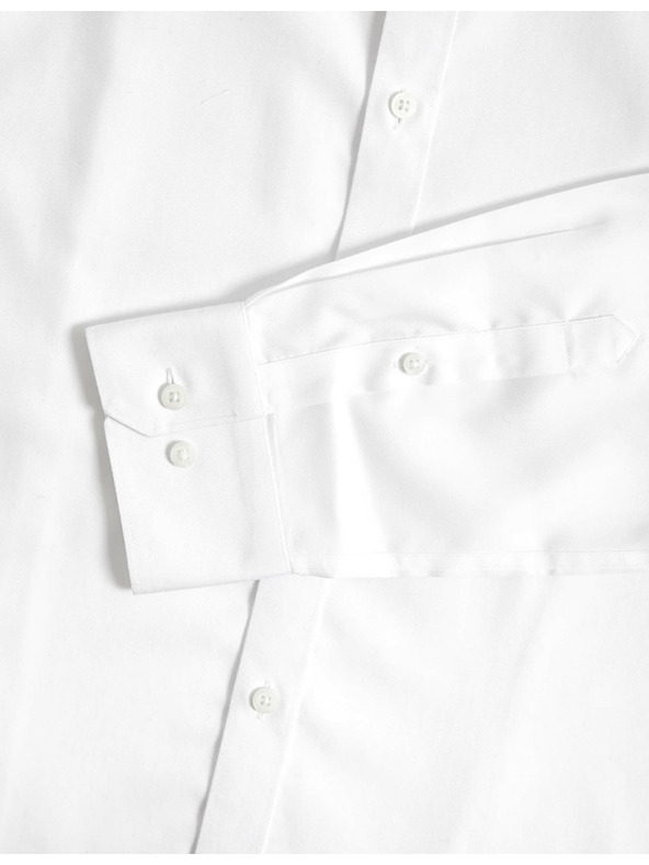 Marks & Spencer Памучна риза с тесен силует с незабавна грижа Marks & Spencer бяла