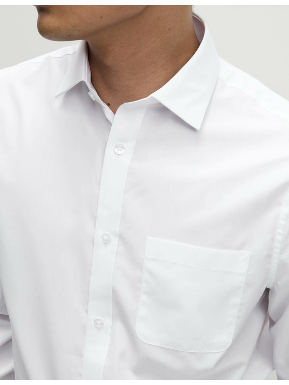 Marks & Spencer Риза с дълги ръкави, нормален силует, комплект 3 бр. Marks & Spencer бяла