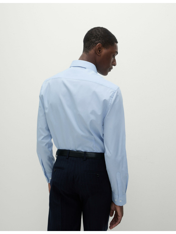 Marks & Spencer Риза с тесен силует от памучна смес, 3 бр. Marks & Spencer синя