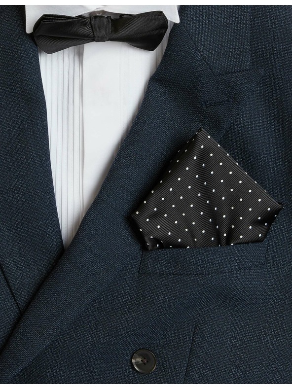 Marks & Spencer Комплект точкована вратовръзка и кърпичка Marks & Spencer черна