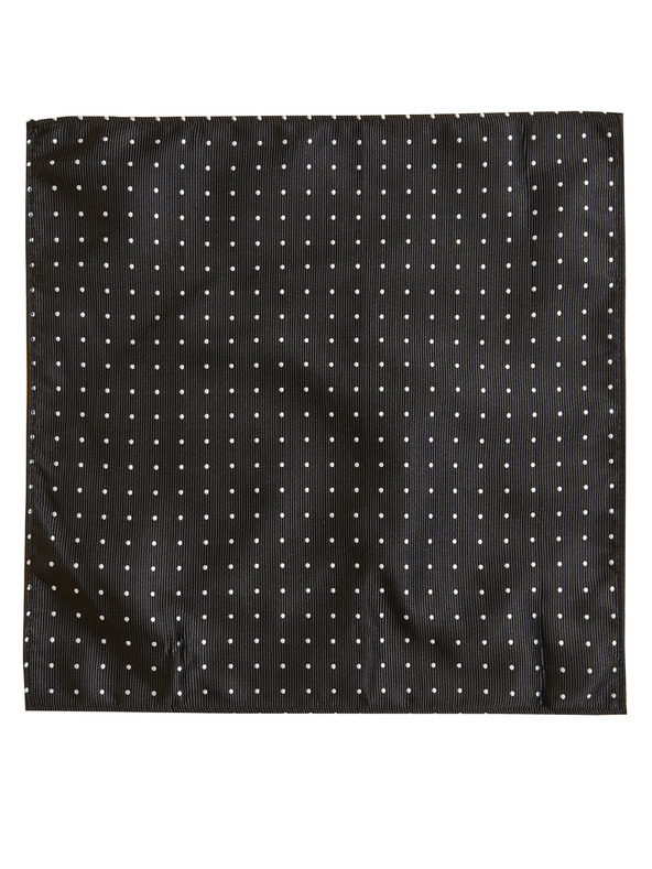 Marks & Spencer Комплект точкована вратовръзка и кърпичка Marks & Spencer черна