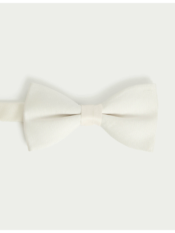 Marks & Spencer Папийонка с десен Marks & Spencer в кремаво