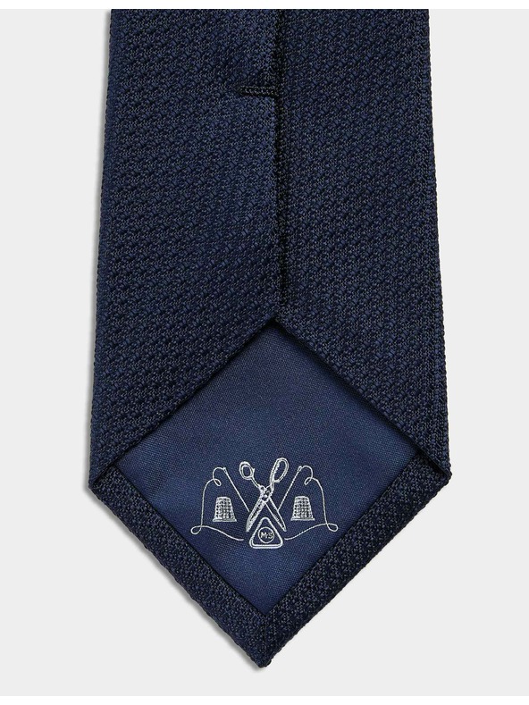 Marks & Spencer Вратовръзка от 100% коприна с текстура Marks & Spencer в тъмносиньо