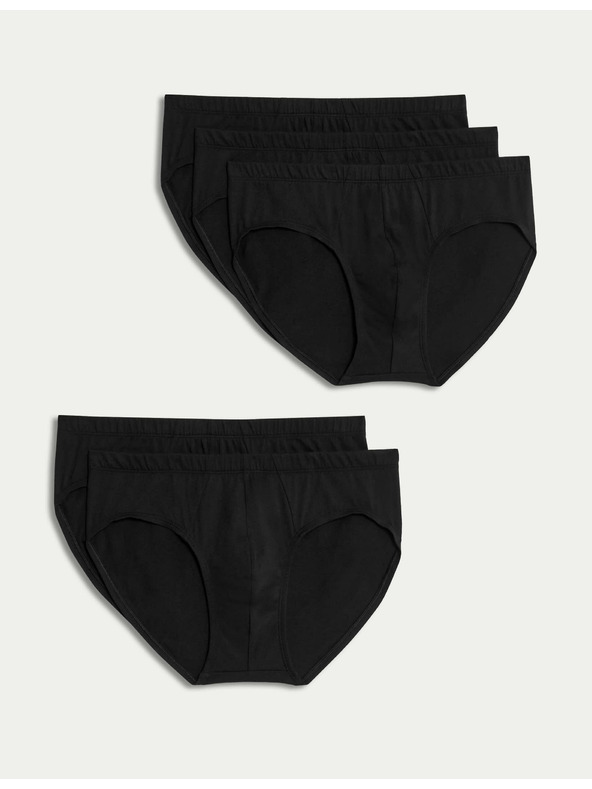 Marks & Spencer Слипове от чист памук, технология Cool & Fresh™, 5 бр. в опаковка Marks & Spencer черен цвят