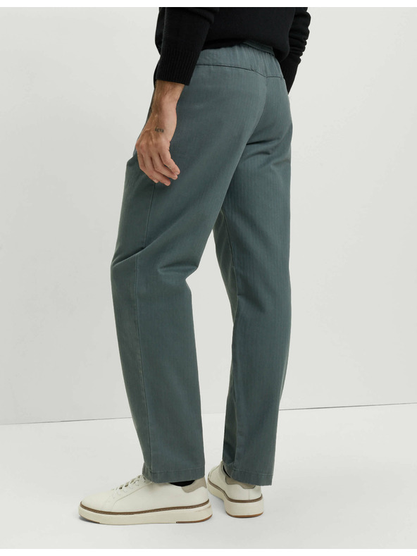 Marks & Spencer Панталони с рибена кост, от чист памук Marks & Spencer зелен