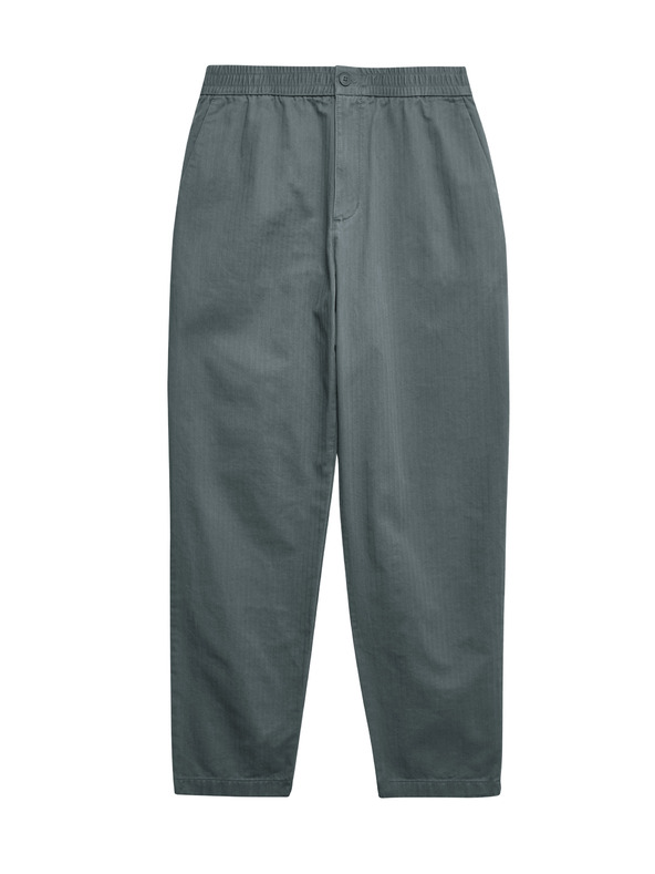 Marks & Spencer Панталони с рибена кост, от чист памук Marks & Spencer зелен