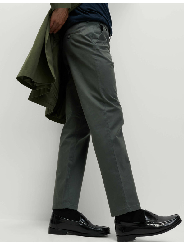 Marks & Spencer Разтеглив панталон чино с редовна кройка Marks & Spencer сив