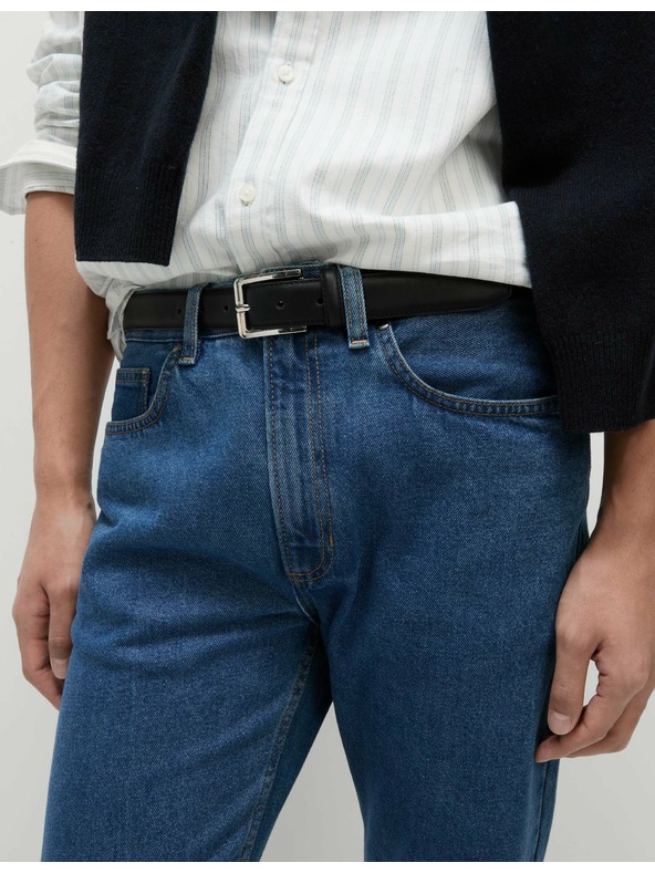 Marks & Spencer Гладки дънки със стандартен силует от чист памук Marks & Spencer синьо