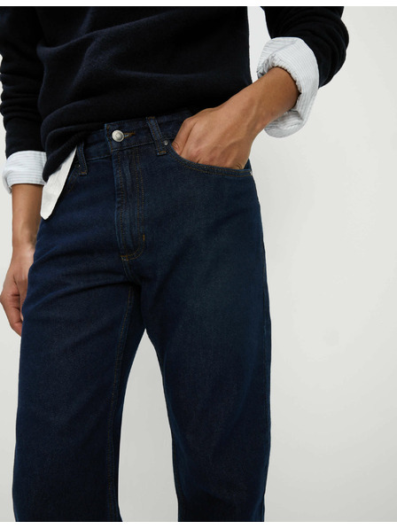 Marks & Spencer Гладки дънки с права кройка от чист памук Marks & Spencer тъмносини