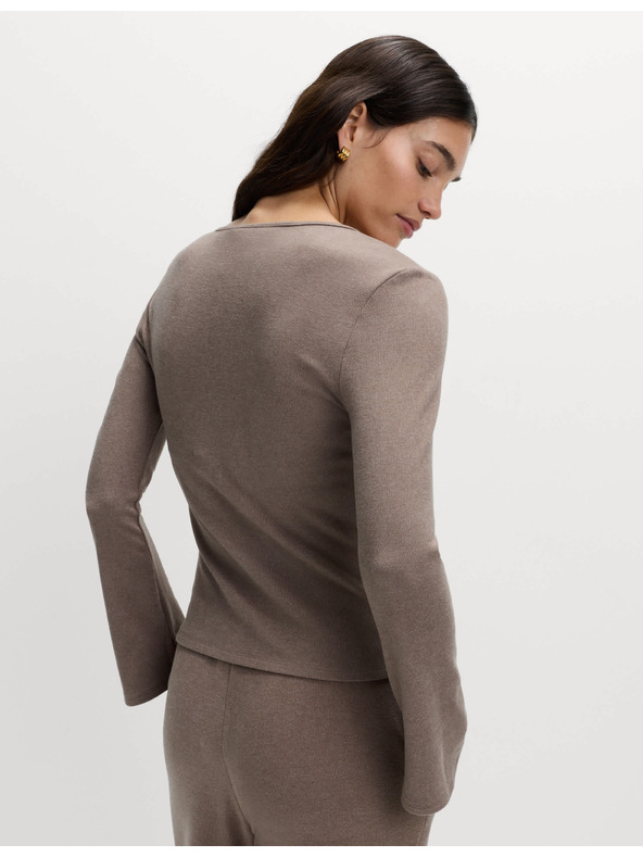 Marks & Spencer Удобен топ с разрязано деколте и разширени ръкави Marks & Spencer екрю