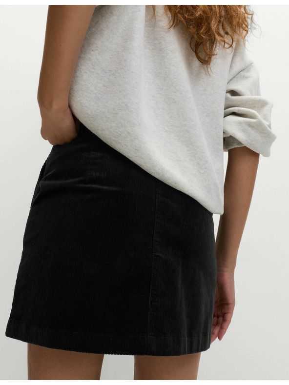 Marks & Spencer Мини пола А-линия с висок процент памук Marks & Spencer черен