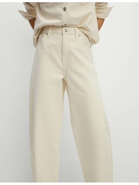 Marks & Spencer Прави дънки със средна талия Marks & Spencer кремави