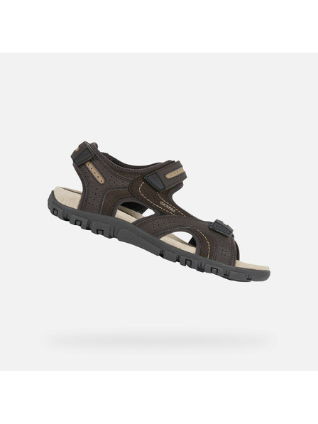 Geox Тъмнокафяви мъжки сандали Geox Uomo Sandal Strada