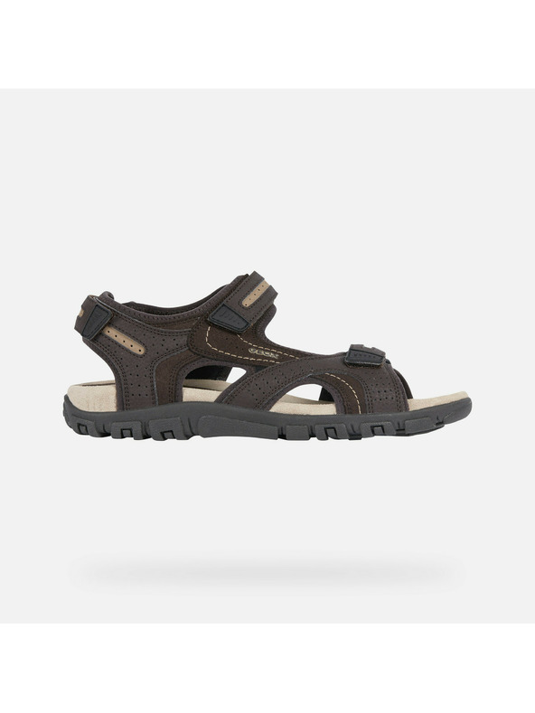 Geox Тъмнокафяви мъжки сандали Geox Uomo Sandal Strada