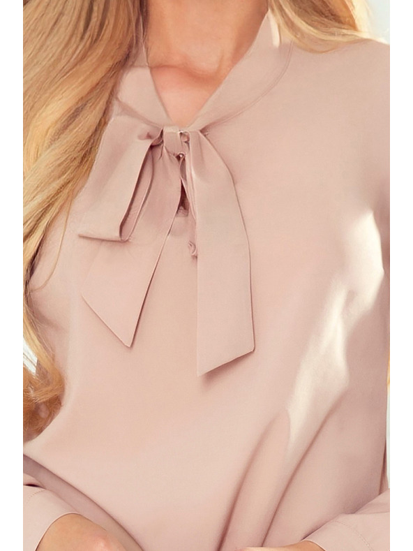 numoco Блуза с връзване - бежов цвят