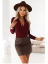 numoco Бордо дамско боди с V-образно деколте