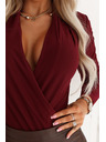 numoco Бордо дамско боди с V-образно деколте