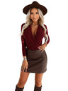 numoco Бордо дамско боди с V-образно деколте