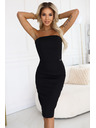 numoco Миди рокля с голи рамене и корсет - черна