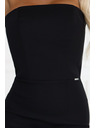 numoco Миди рокля с голи рамене и корсет - черна