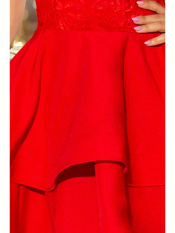 numoco LAURA рокля с дантела - червена