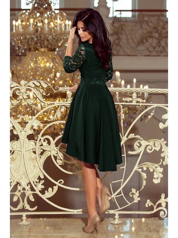 numoco NICOLLE - Ексклузивна рокля с дантела - тъмнозелена