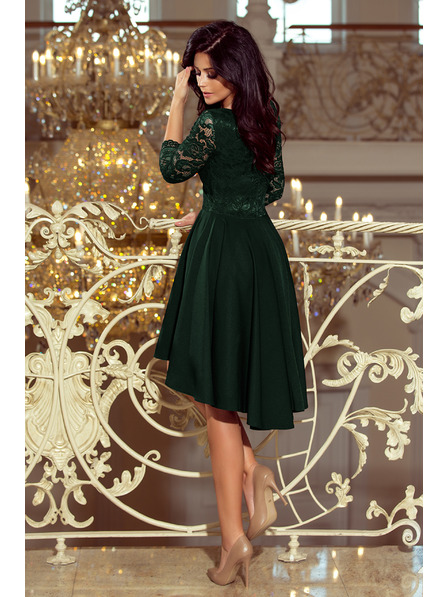numoco NICOLLE - Ексклузивна рокля с дантела - тъмнозелена